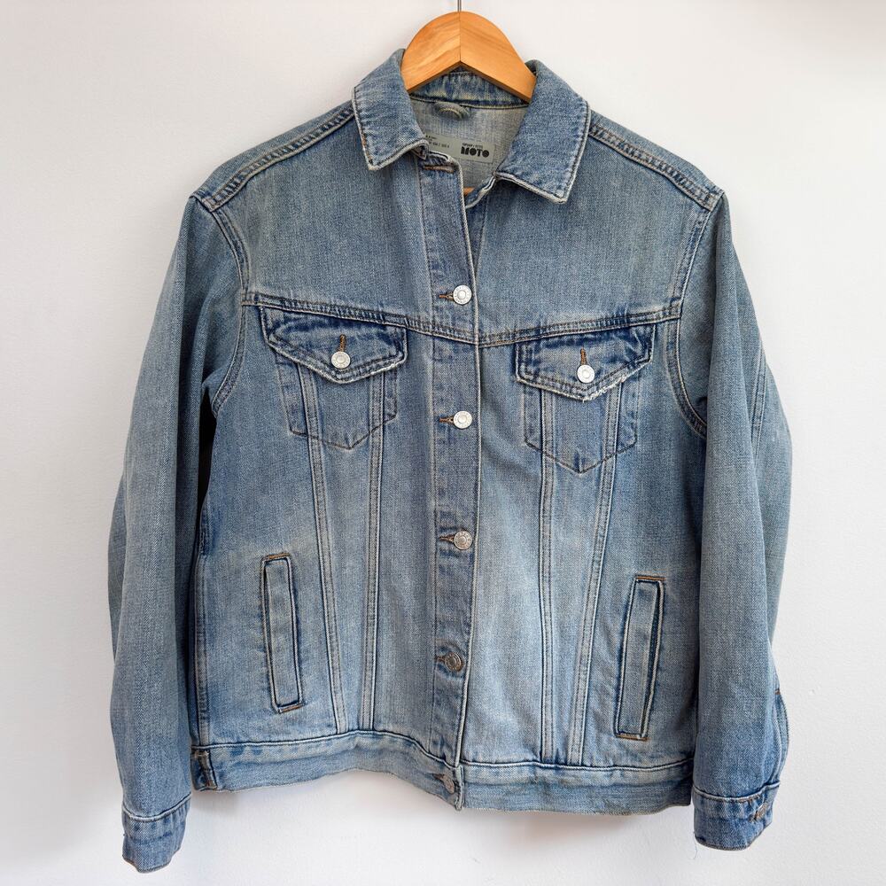 Topshop Women's Jean Jacket Size 2 | Vintage Light wash denim